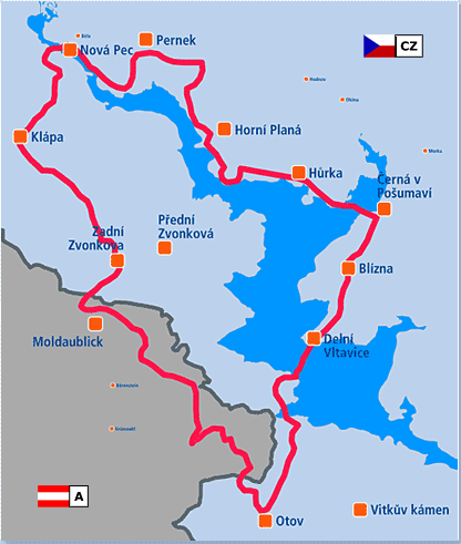Karte Die Schwarzenberger Route